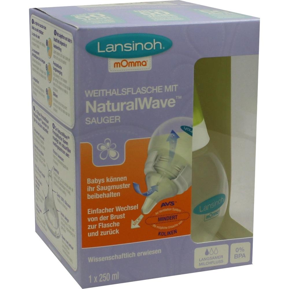 Lansinoh mOmma Weithalsflasche 250ml mit Sauger