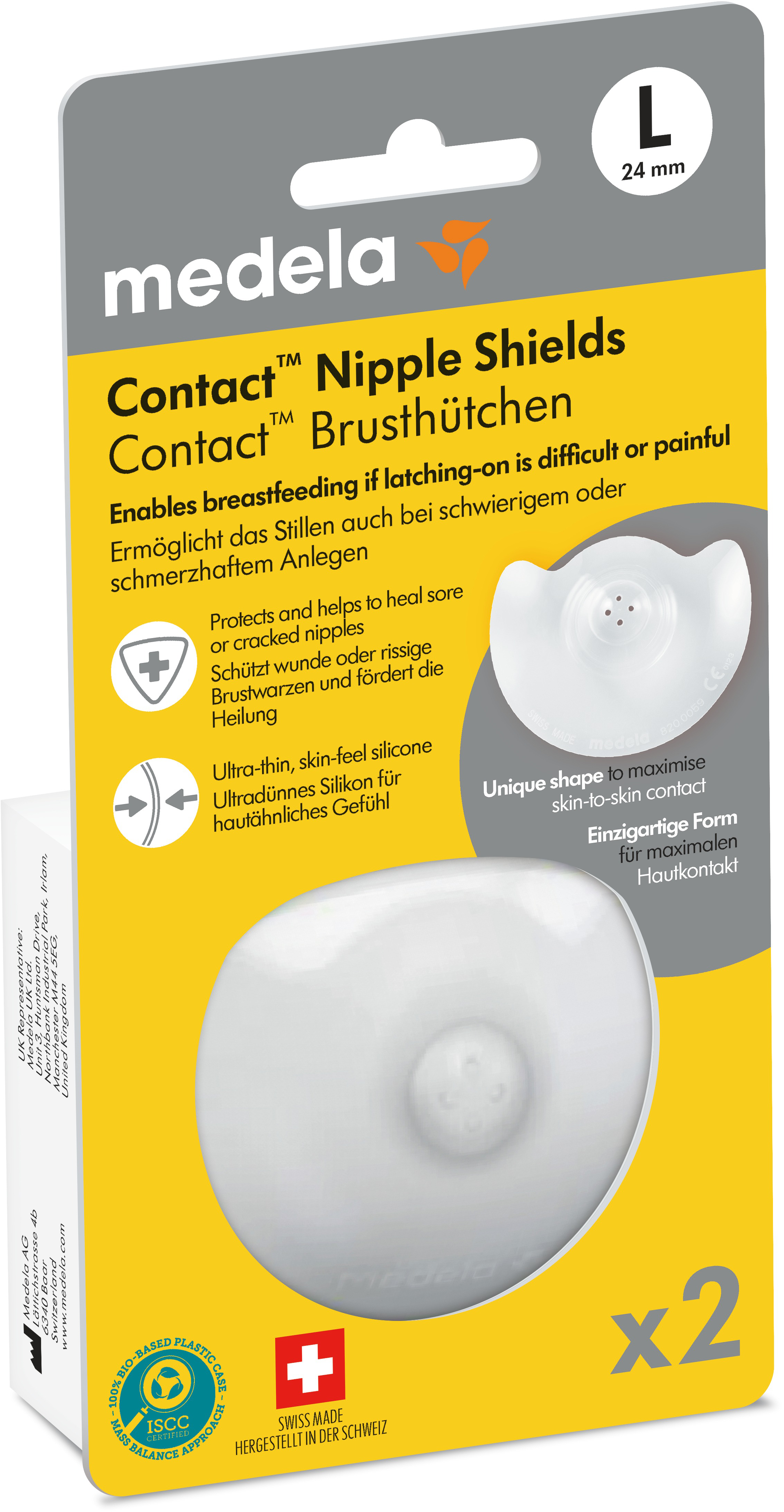 Medela Contact Brusthütchen Gr. L m. Aufbew.box